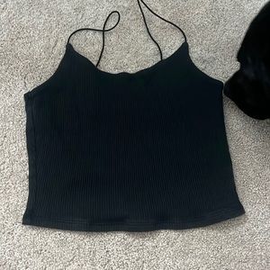 Black cropped tank top